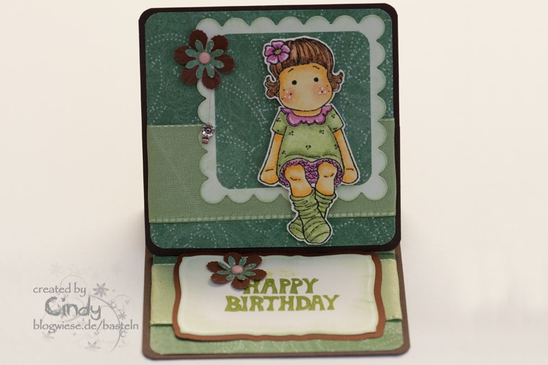 Geburtstagskarte - Easel Card - Berry Tilda 1