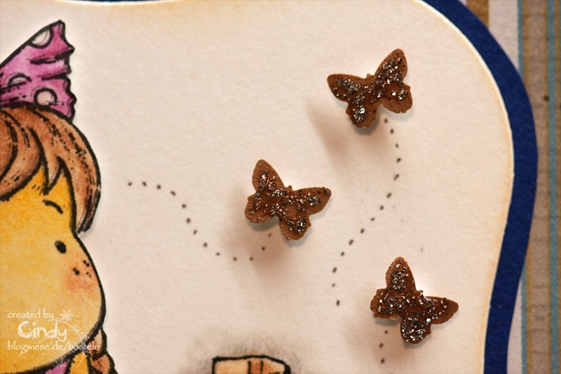 Grußkarte - Sitting Summer Tilda - Butterfly