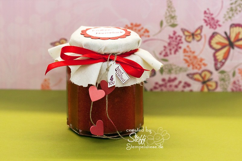 Marmelade selber gemacht und verziert mit Stampin Up