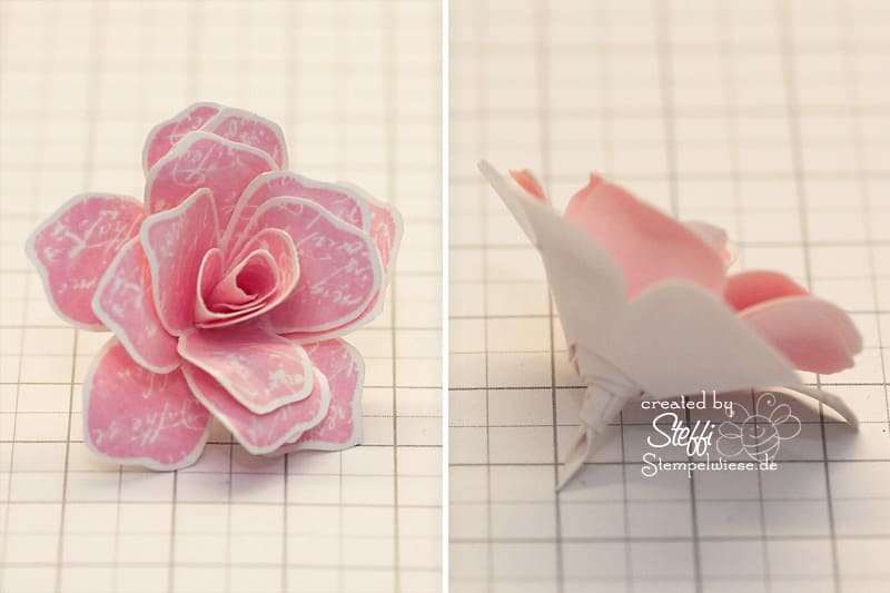 3D Rose aus dem Stempelset "Zeitlos" - Fertig