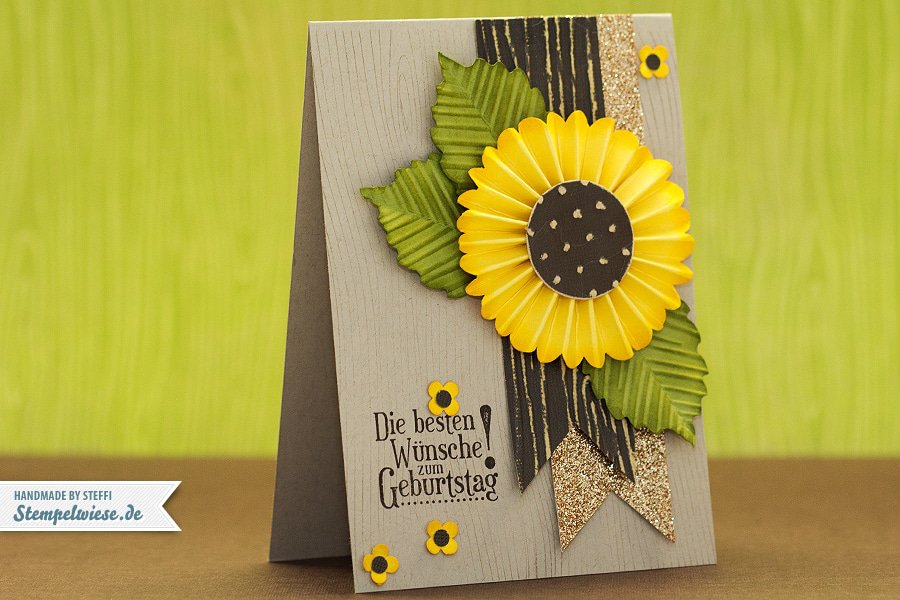 Geburtstagskarte mit Sonnenblume 1