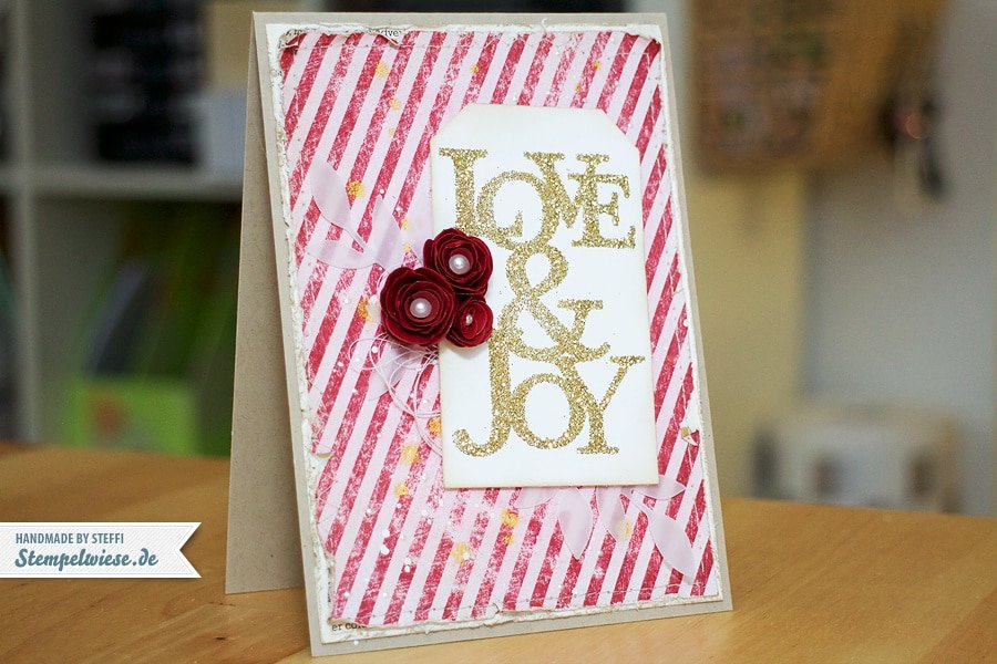 Weihnachtskarte - Love & Joy - Stempelwiese