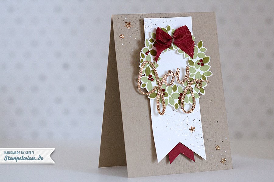 Stampin’ Up! - Christmas Card - Willkommen, Weihnacht! - Wondrous Wreath - Framelits ❤ Stempelwiese