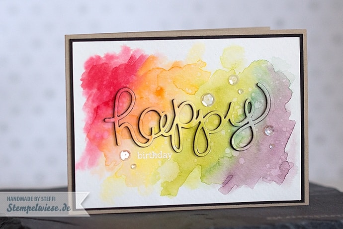 Stampin’ Up! - Video - Geburtstagskarte - Regenbogen - Birthday Card - Thinlits - Aquarell - Rainbow ❤ Stempelwiese