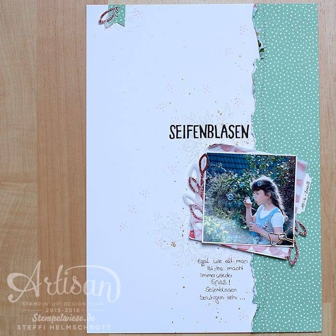 Scrapbook - Stampin’ Up! - Artisan Design Team - A4 - Geburtstagsblumen - Seifenblasen ❤︎ Stempelwiese