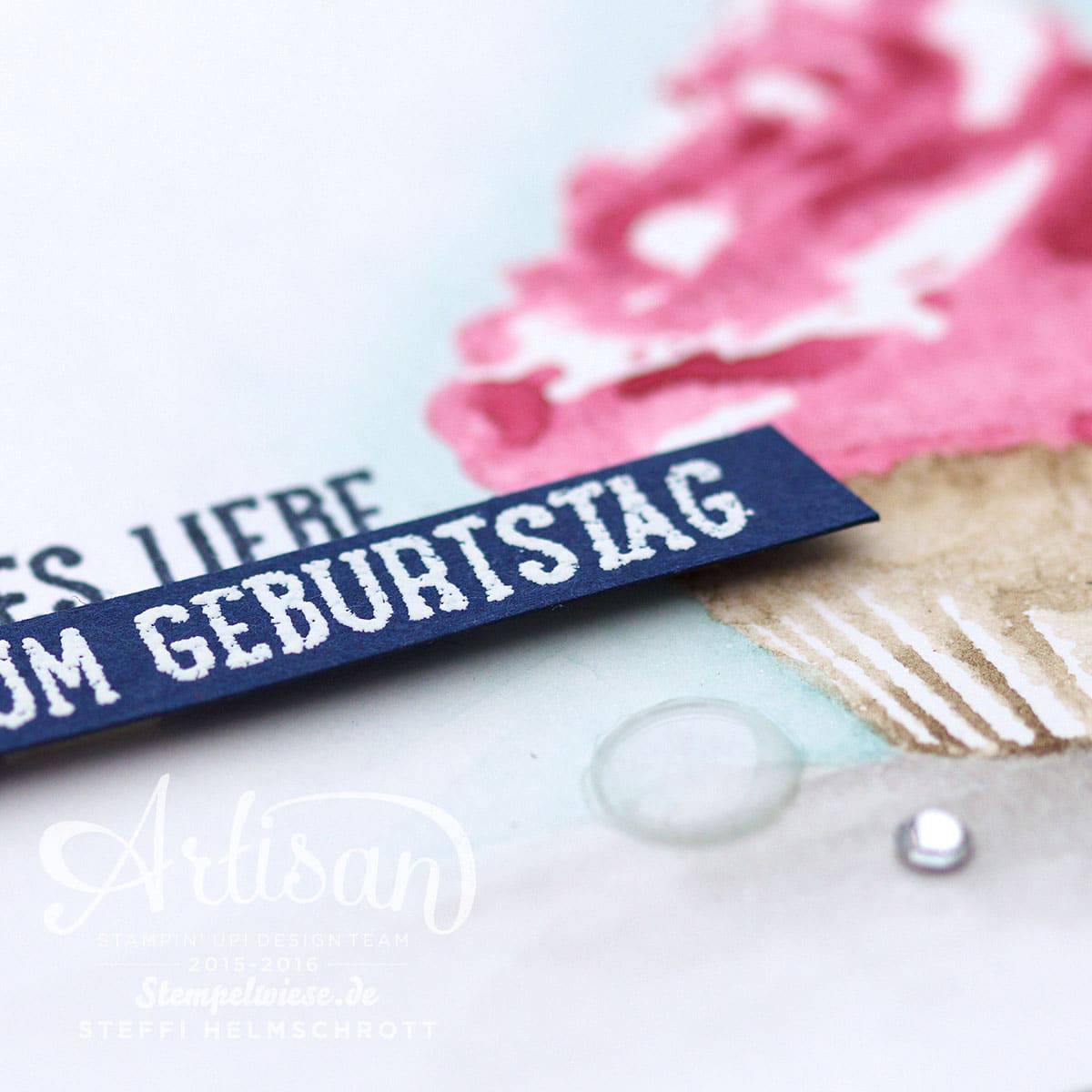 Geburtstagskarte - Stampin’ Up! - Global Design Project - Cupcake für dich - Aquarelle - Stempelwiese