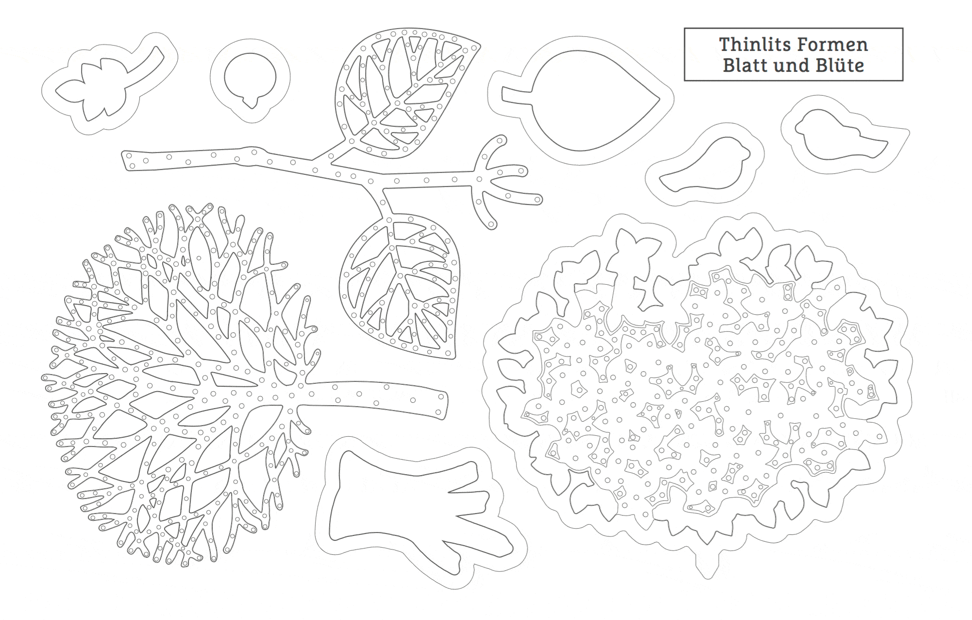 Thinlits Formen Blatt und Blüte
