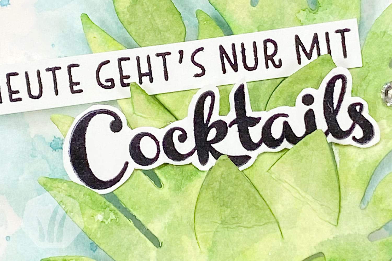Karte Cocktail Einladung Ananas Schriftzug