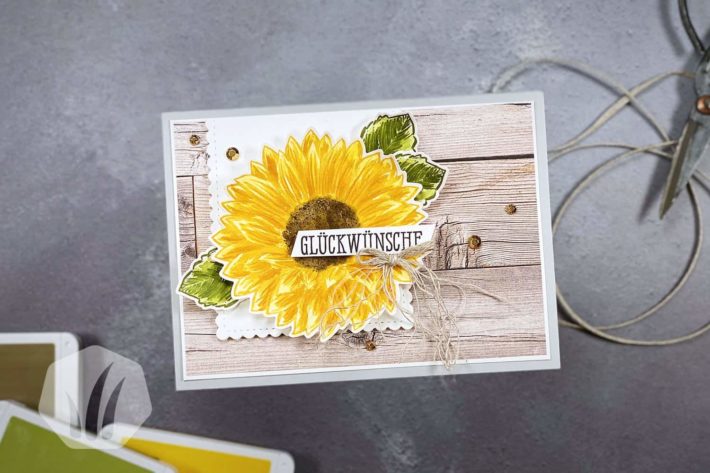 Grußkarte: Gute Laune Gruss mit Sonnenblume