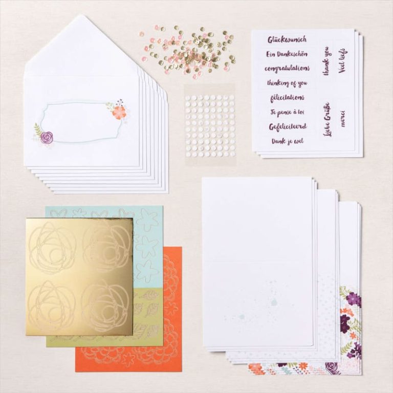 Stampin’ Up! Kartenset Blütenworte: Inhalt