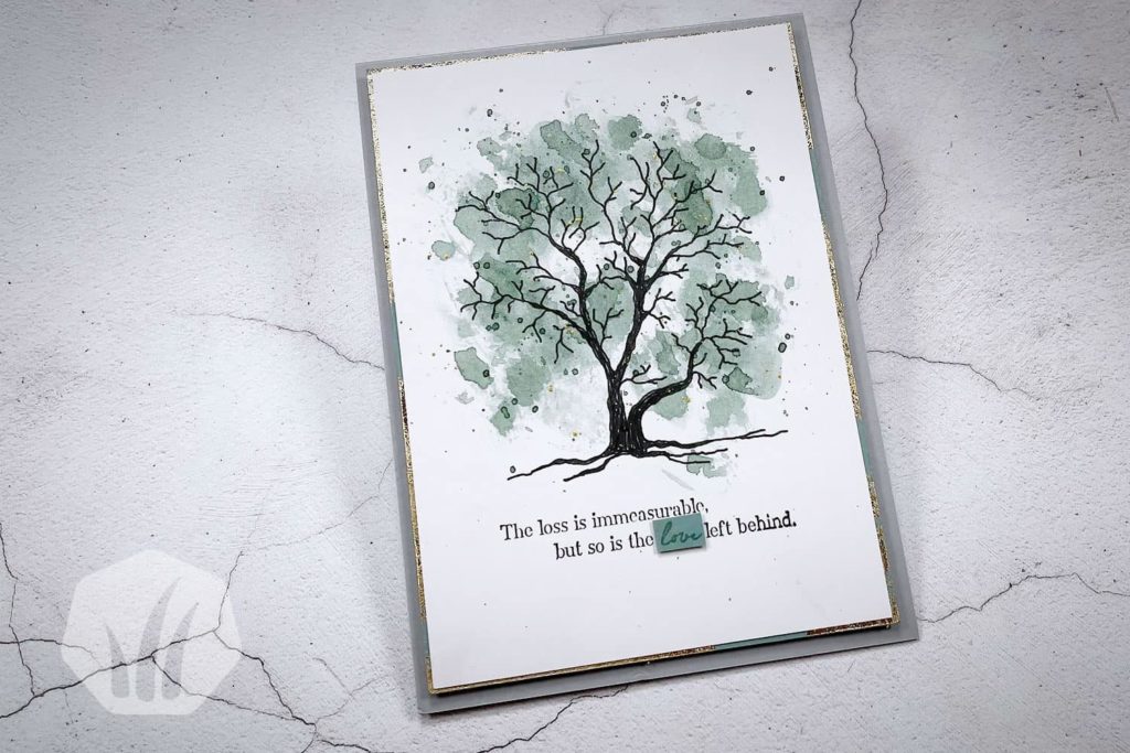 Trauerkarte: Baum Aquarell Front
