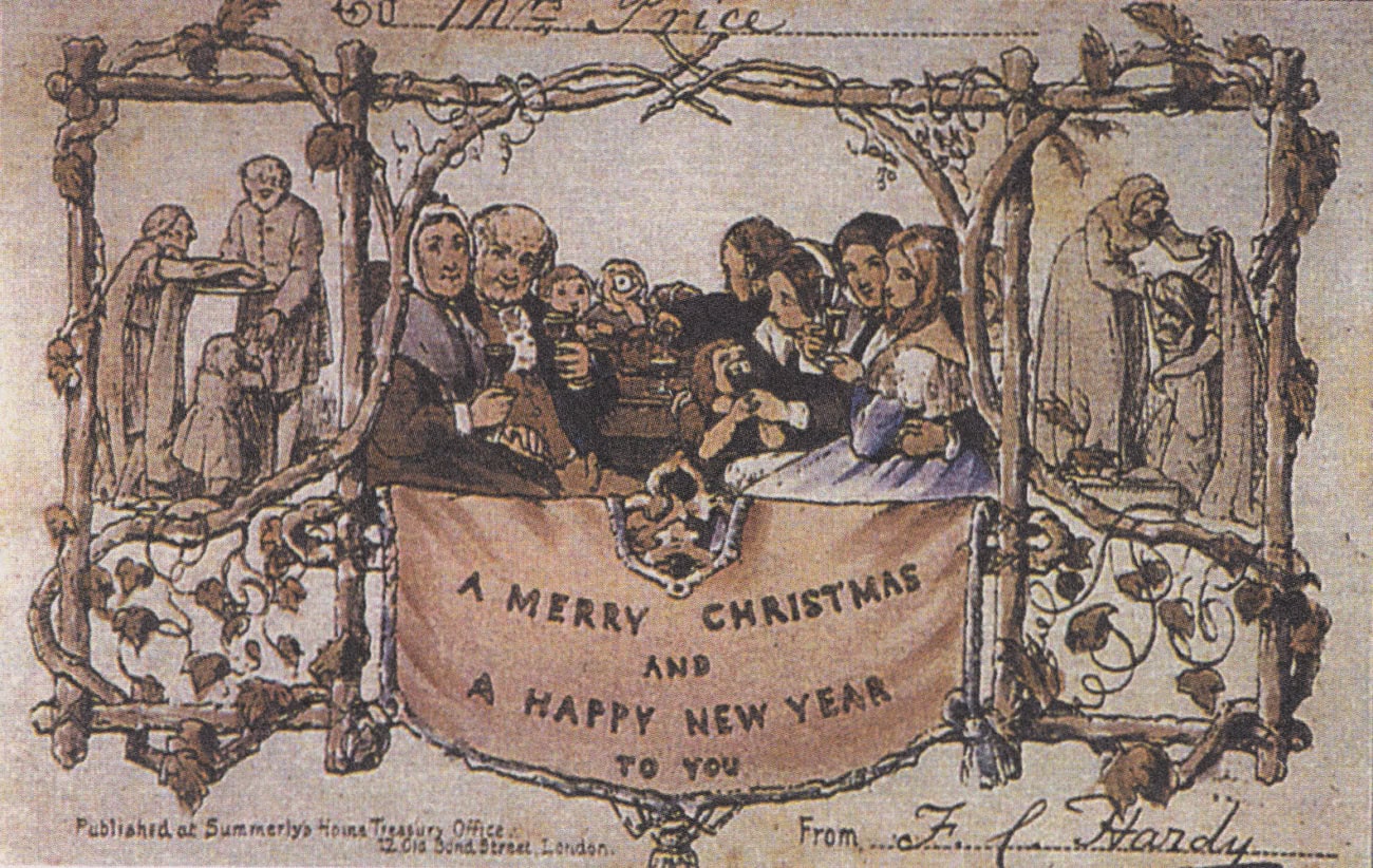 Erste gedruckte Weihnachtskarte aus dem Jahr 1843